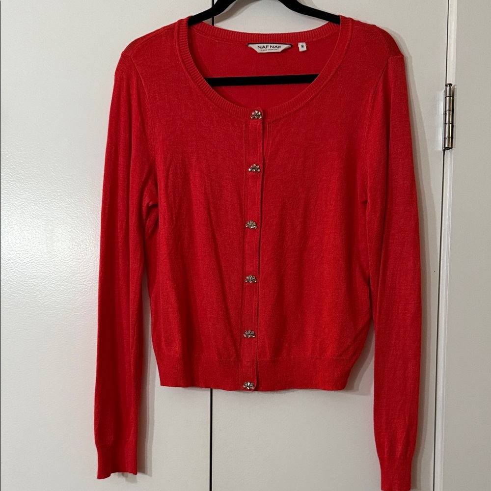 NAF NAF Bright Red Cardigan